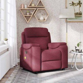 Sillón de masaje reclinable de tela color vino tinto en Sillones | Comprar online en Foro24