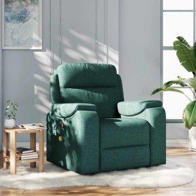 Sillón de masaje reclinable de tela verde oscuro en Sillones | Comprar online en Foro24