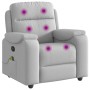 Sillón de masaje reclinable de tela gris nube