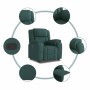 Sillón reclinable de tela verde oscuro