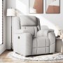 Sillón reclinable de tela gris nube