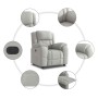 Sillón reclinable de tela gris nube