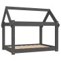 Hundebett aus massivem, grauem Kiefernholz, 81 x 60 x 70 cm von vidaXL, Betten für Hunde - Ref: Foro24-822209, Preis: 54,20 €...