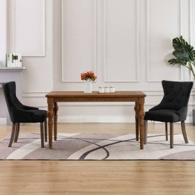 Sillas de comedor 2 unidades de tela negras Sillas de comedor 2 unidades de tela negras