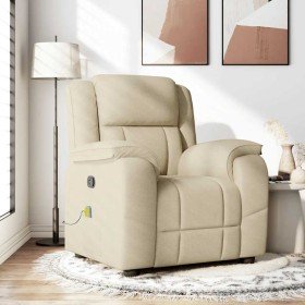 Sillón de masaje reclinable de tela crema en Sillones | Comprar online en Foro24