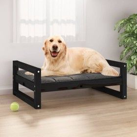 Bett für Hunde aus massiver schwarzer Kiefer 75,5x55,5x28 cm von vidaXL, Betten für Hunde - Ref: Foro24-821481, Preis: 47,37 ...