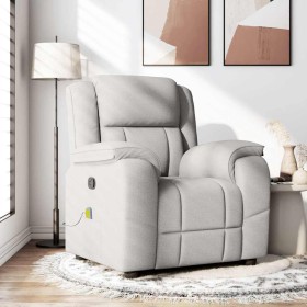 Sillón de masaje reclinable de tela gris nube Sillón de masaje reclinable de tela gris nube