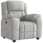 Sillón de masaje reclinable de tela gris nube