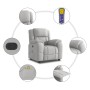 Sillón de masaje reclinable de tela gris nube