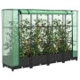 Jardinera elevada con cubierta de invernadero aspecto ratán 160x40x123 cm en Maceteros y jardineras | Comprar online en Foro24