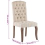 Sillas de comedor 2 unidades tela con apariencia de lino beige