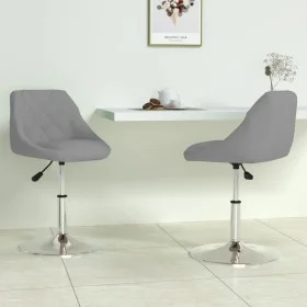 2 Stück drehbare Esszimmerstühle aus hellgrauem Samt von vidaXL, Essstühle - Ref: Foro24-335283, Preis: 118,05 €, Rabatt: %