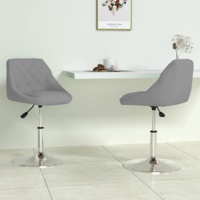 2 Stück drehbare Esszimmerstühle aus hellgrauem Samt von vidaXL, Essstühle - Ref: Foro24-335283, Preis: 127,17 €, Rabatt: %