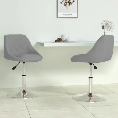 2 Stück drehbare Esszimmerstühle aus hellgrauem Samt von vidaXL, Essstühle - Ref: Foro24-335283, Preis: 118,05 €, Rabatt: %