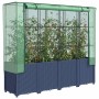 Jardinera elevada con cubierta de invernadero aspecto ratán 160x40x153 cm en Maceteros y jardineras | Comprar online en Foro24