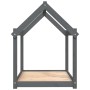 Cama para perros madera maciza de pino gris 101x70x90 cm
