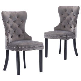 Sillas de comedor 2 unidades terciopelo gris Sillas de comedor 2 unidades terciopelo gris