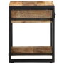 Mesa auxiliar madera maciza de mango rugosa 40x40x50 cm