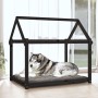Hundebett aus massivem schwarzem Kiefernholz, 111 x 80 x 100 cm von vidaXL, Betten für Hunde - Ref: Foro24-822221, Preis: 83,...