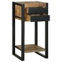 Mesa Auxiliar con cajón Marrón Madera maciza de mango rugosa