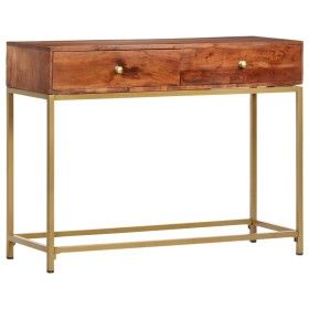 Mesa consola de madera maciza de acacia 100x35x76 cm