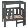 Hundebett aus massivem, grauem Kiefernholz, 65,5 x 43 x 70 cm von vidaXL, Betten für Hunde - Ref: Foro24-822374, Preis: 67,51...