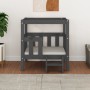 Hundebett aus massivem, grauem Kiefernholz, 65,5 x 43 x 70 cm von vidaXL, Betten für Hunde - Ref: Foro24-822374, Preis: 67,51...