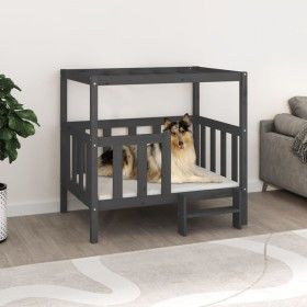 Cama para perros madera maciza de pino gris 105,5x83,5x100 cm de vidaXL, Camas para perros - Ref: Foro24-822389, Precio: 115,...