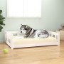 Hundebett aus massivem weißem Kiefernholz, 105,5 x 75,5 x 28 cm von vidaXL, Betten für Hunde - Ref: Foro24-833258, Preis: 75,...