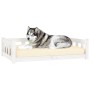 Hundebett aus massivem weißem Kiefernholz, 105,5 x 75,5 x 28 cm von vidaXL, Betten für Hunde - Ref: Foro24-833258, Preis: 75,...