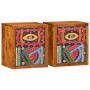 Armario de Noche con cajón 2 pcs Marrón 35 x 30 x 40 cm