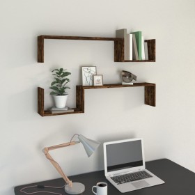 Wall shelves 2 pcs smoked oak plywood 100x15x20cm by vidaXL, Shelves and shelves - Ref: Foro24-815933, Price: 23,78 €, Discou...