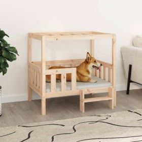 Cama para perros madera maciza de pino 95,5x73,5x90 cm