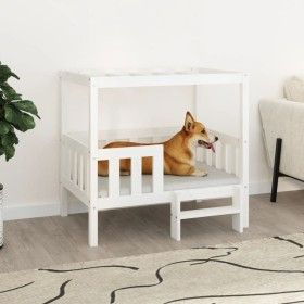 Hundebett aus massivem weißem Kiefernholz, 95,5 x 73,5 x 900 cm von vidaXL, Betten für Hunde - Ref: Foro24-822383, Preis: 119...