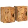 Mesa de Noche 2 pcs Marrón Madera de mango maciza