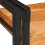 Mesa de Noche Marrón y negro Madera Sólida de Acacia