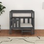 Hundebett aus massivem, grauem Kiefernholz, 75,5 x 63,5 x 70 cm von vidaXL, Betten für Hunde - Ref: Foro24-822379, Preis: 78,...