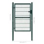 Cancela de valla 2D individual verde 106x230 cm