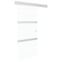Puerta corredera vidrio ESG y aluminio plateado 90x212 cm
