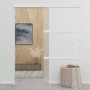 Puerta corredera vidrio ESG y aluminio plateado 90x212 cm