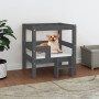 Hundebett aus massivem, grauem Kiefernholz, 55,5 x 53,5 x 60 cm von vidaXL, Betten für Hunde - Ref: Foro24-822369, Preis: 55,...