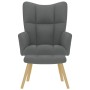 Sillón de relax con taburete tela gris oscuro