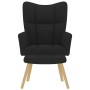 Sillón de relax con taburete tela negro