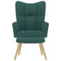 Sillón de relax con taburete tela verde oscuro