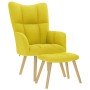 Sillón de relax con taburete tela amarillo clara