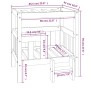 Hundebett aus massivem schwarzem Kiefernholz, 65,5 x 43 x 70 cm von vidaXL, Betten für Hunde - Ref: Foro24-822376, Preis: 82,...