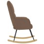 Silla mecedora de tela marrón