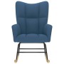Silla mecedora de tela azul