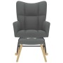 Sillón mecedora con taburete tela gris oscuro