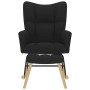 Sillón mecedora con taburete tela negro